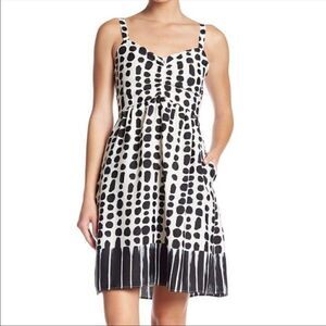 MELLODAY Black Polka Dot Printed Aline Sundress